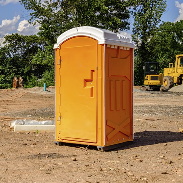 how often are the portable toilets cleaned and serviced during a rental period in San Bernardino County